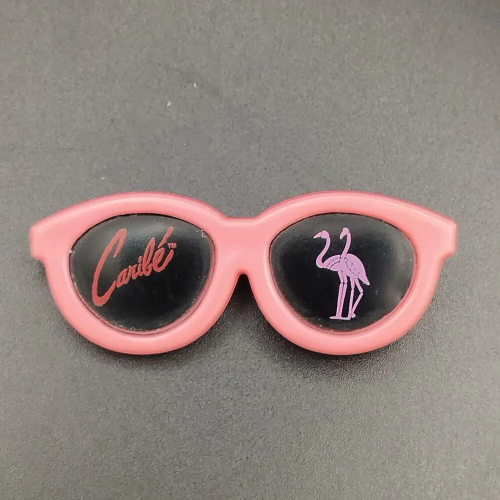Vintage Caribe Sunglasses Pink Flamingo Pin Brooch Made in China 1997